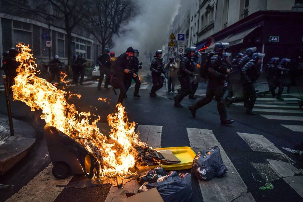 Aposentadoria na França: veja como andam os protestos no país (Anadolu Agency/Getty Images)