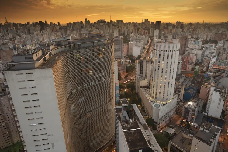 "General view of the biggest city in Brazil,  SA#o Paulo ans its buildings" (Brasil2/Getty Images)