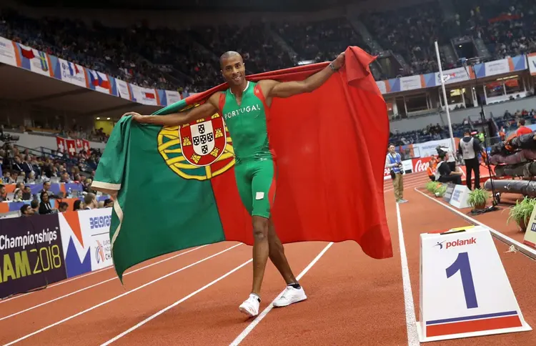 Nelson Évora, atleta português do salto triplo.  O profissional veio ao Brasil participar do BTG Together, evento do BTG, realizado em São Paulo (Nelson Évora/Divulgação)