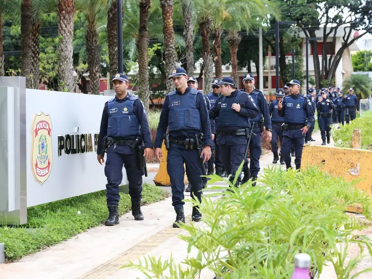 Policiamento reforçado na PF para o depoimento (Lula Marques/Agência Brasil)