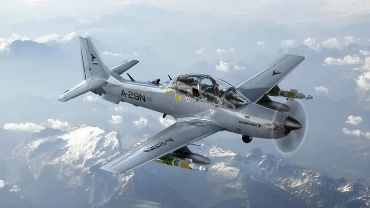 Embraer: O A-29N é uma versão do A-29 Super Tucano adaptado as configurações da Otan (Embraer/Divulgação)