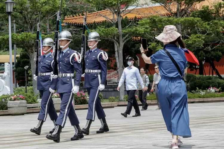 Cerimônia de troca da guarda no Santuário dos Mártires de Taipé (AFP/AFP)