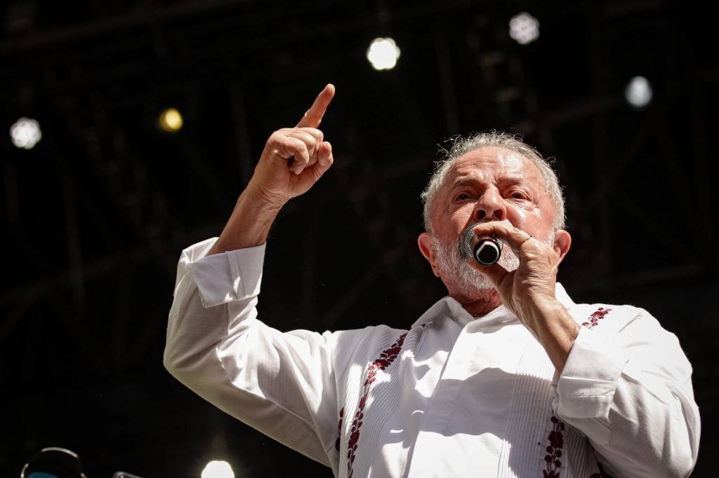 Presidente: Lula participa de ato em celebração ao Dia do Trabalho nesta segunda-feira (Tuane Fernandes/Bloomberg/Getty Images)