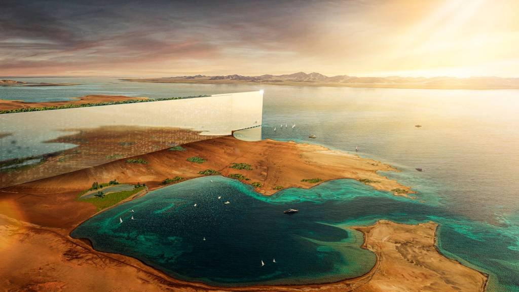 The Line, cidade futurista e sustentável idealizada pela Arábia Saudita no deserto, já está em obras