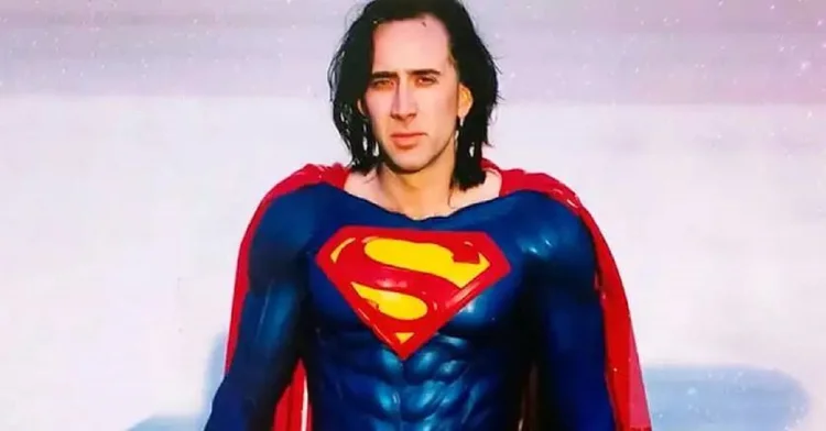 Nicolas Cage: Em 1997, o ator foi escaldo para ser o homem de aço no cinema em uma versão dirigida por Tim Burton (Divulgação/Divulgação)