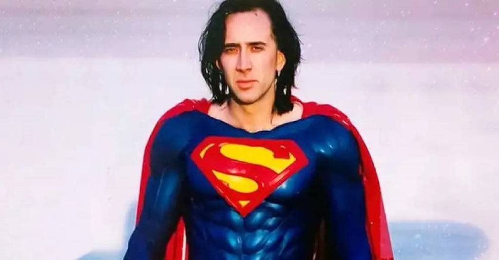 Nicolas Cage: Em 1997, o ator foi escaldo para ser o homem de aço no cinema em uma versão dirigida por Tim Burton (Divulgação/Divulgação)