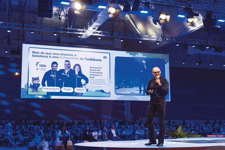 Fabio Costa, general manager da Salesforce no Brasil: cases, tecnologias e pautas como igualdade e inovação marcaram o World Tour São Paulo (Estudio Tramma/Divulgação)