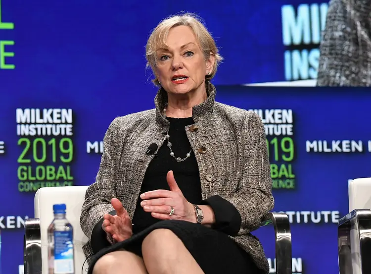 BEVERLY HILLS, CA - APRIL 29:  Christine McCarthy, Senior Executive Vice President and Chief Financial Officer, The Walt Disney Company, participates in a panel discussion during the annual Milken Institute Global Conference at The Beverly Hilton Hotel on April 29, 2019 in Beverly Hills, California.  (Photo by Michael Kovac/Getty Images) (Michael Kovac/Getty Images)