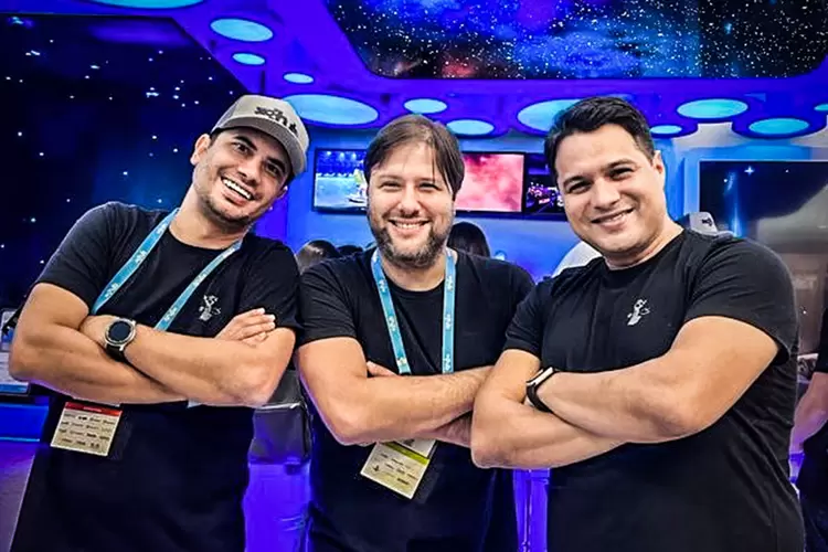 Jânio Greggio, Pedro Moll e Adriano Buzatto, da 360Hub: queremos transacionar R$ 520 milhões em 2023 (360Hub/Divulgação)