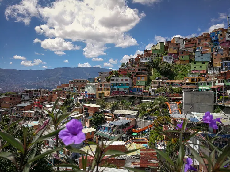 Medellin, na Colômbia: árvores e arbustos foram plantados ao longo de 18 ruas e avenidas e 12 cursos de água, levando à redução da temperatura em 2°C em alguns locais (Matthias Bachmaier/Getty Images)