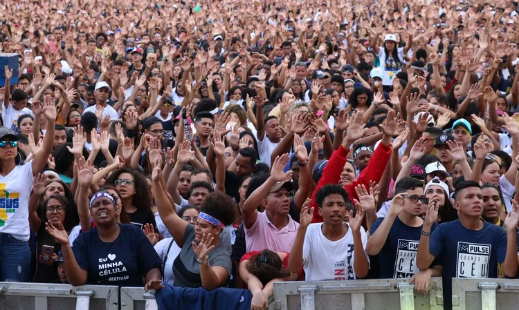 Público da Marcha para Jesus, na praça Heróis da FEB, Santana, zona norte de São Paulo (Rovena Rosa/Agência Brasil)