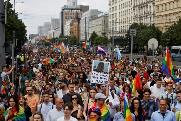 O desfile da igualdade, em Varsóvia, Polônia. (AFP/AFP)