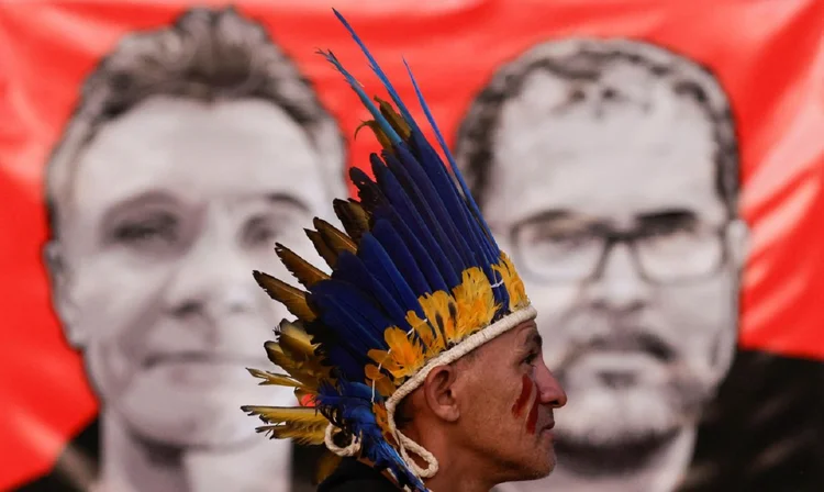 Bruno e Dom: foram mortos no dia 5 de junho de 2022, vítimas de emboscada, quando viajavam de barco pela região do Vale do Javari, no Amazonas (Uslei Marcelino/Agência Brasil)