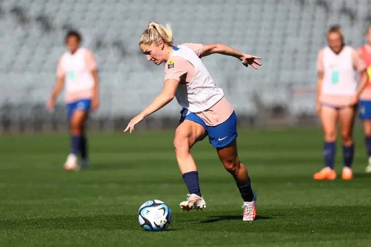 Copa Feminina: jogadoras da Inglaterra em campo (Naomi Baker/Getty Images)