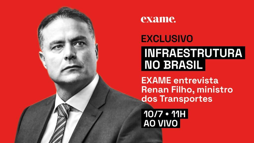 EXCLUSIVO: ministro dos Transportes, Renan Filho, é o entrevistado da EXAME às 11h da segunda-feira