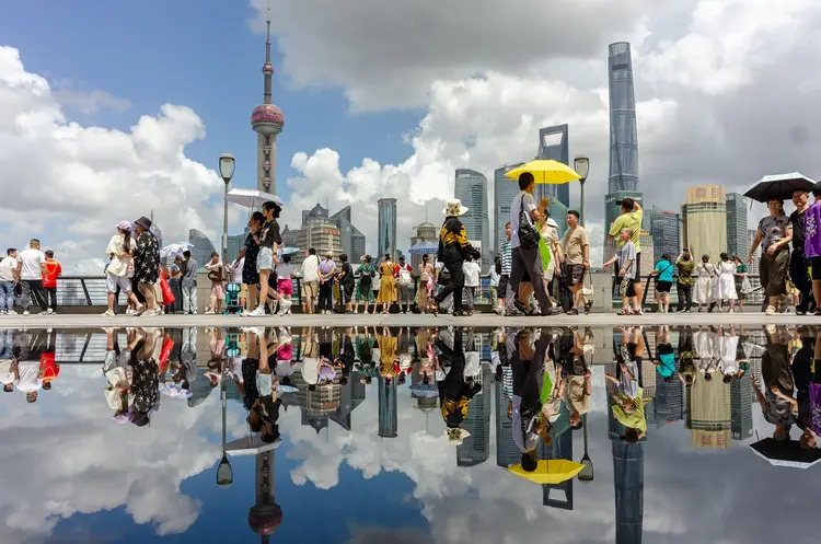 China: O aumento na receita do turismo superou o aumento no número total de viagens (Costfoto/NurPhoto/Getty Images)