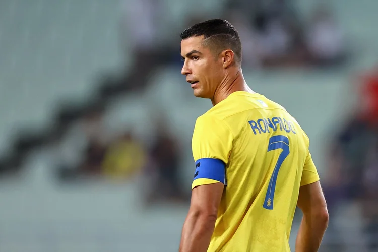 OSAKA, JAPAN - JULY 25: Cristiano Ronaldo of Al-Nassr during the pre-season friendly match between Paris Saint-Germain and Al-Nassr at Yanmar Stadium Nagai on July 25, 2023 in Osaka, Japan. (Photo by Robbie Jay Barratt - AMA/Getty Images) (Robbie Jay Barratt - AMA/Getty Images)