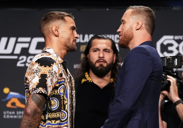 UFC 291: Poirier e Gaethje já dividiram o octógono em 2018 (Jeff Bottari/Getty Images)