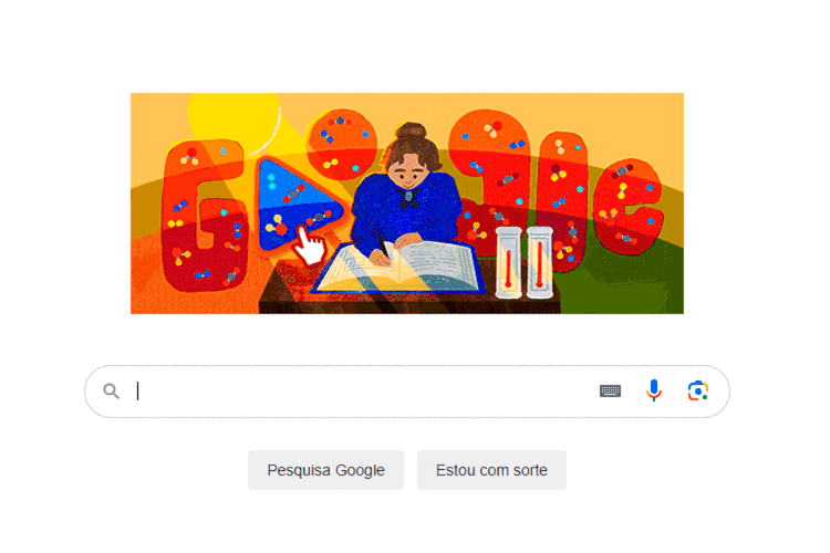 Doodle: ferramenta do Google está homenageando a cientista americana Eunice Newton Foote. (Google/Reprodução)