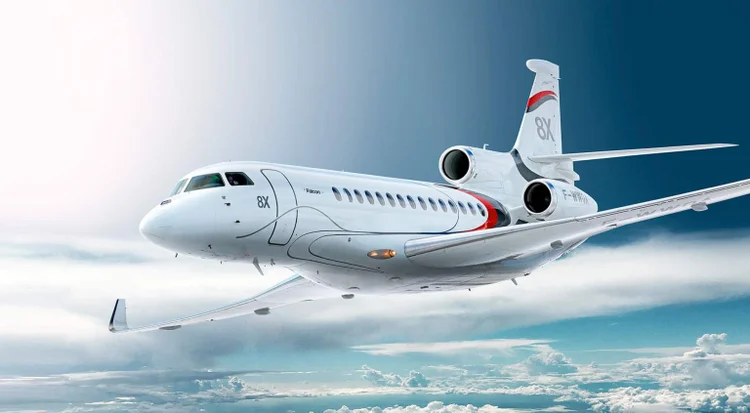 Falcon 8X: avião da francesa Dassault. (Divulgação/Divulgação)