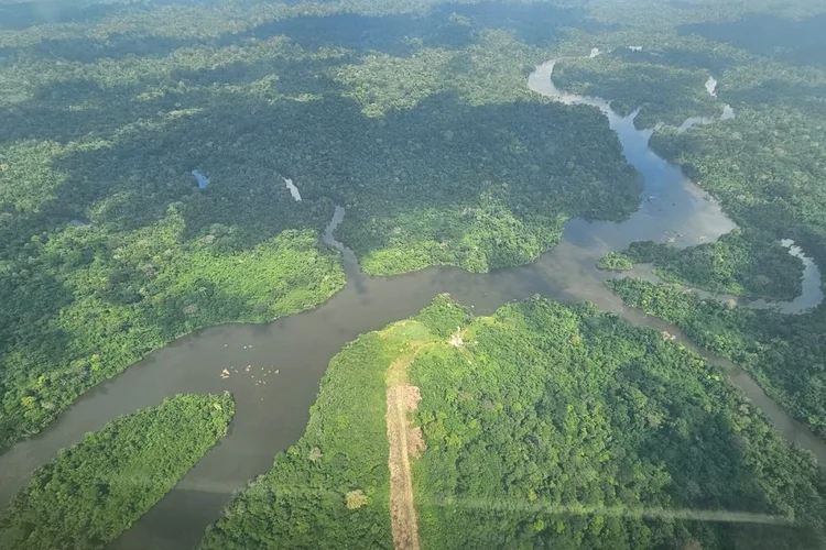 Amapá: área de sobrevoo realizada pela equipe de resgate (Governo do Amapá/Divulgação)