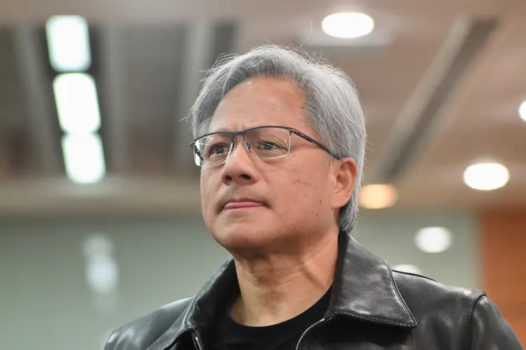 Jensen Huang, CEO of Nvidia: ação acumula mais de 100% de alta no ano (SAM YEH/Getty Images)