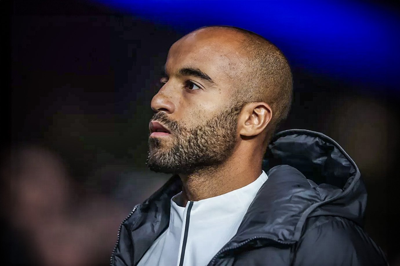 Lucas Moura, no Tottenham durante a UEFA Champions League