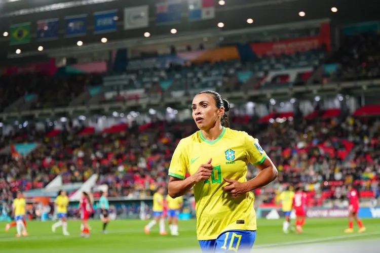 Marta: Antes do início da Copa, a técnica Pia Sundhage não confirmou se usaria a jogadora como titular (Fred Lee/Getty Images)