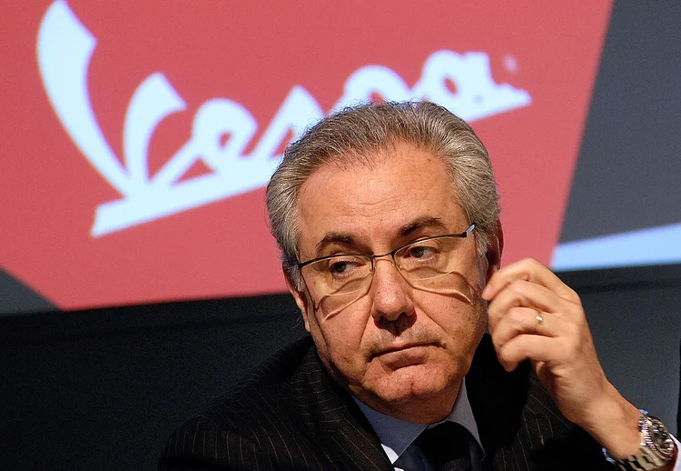 Roberto Colaninno, da Piaggo, em 2008: empresário fez uma das maiores aquisições alavancadas da história e desde 2003 comandava a dona da Vespa (Giuseppe Aresu/Getty Images)