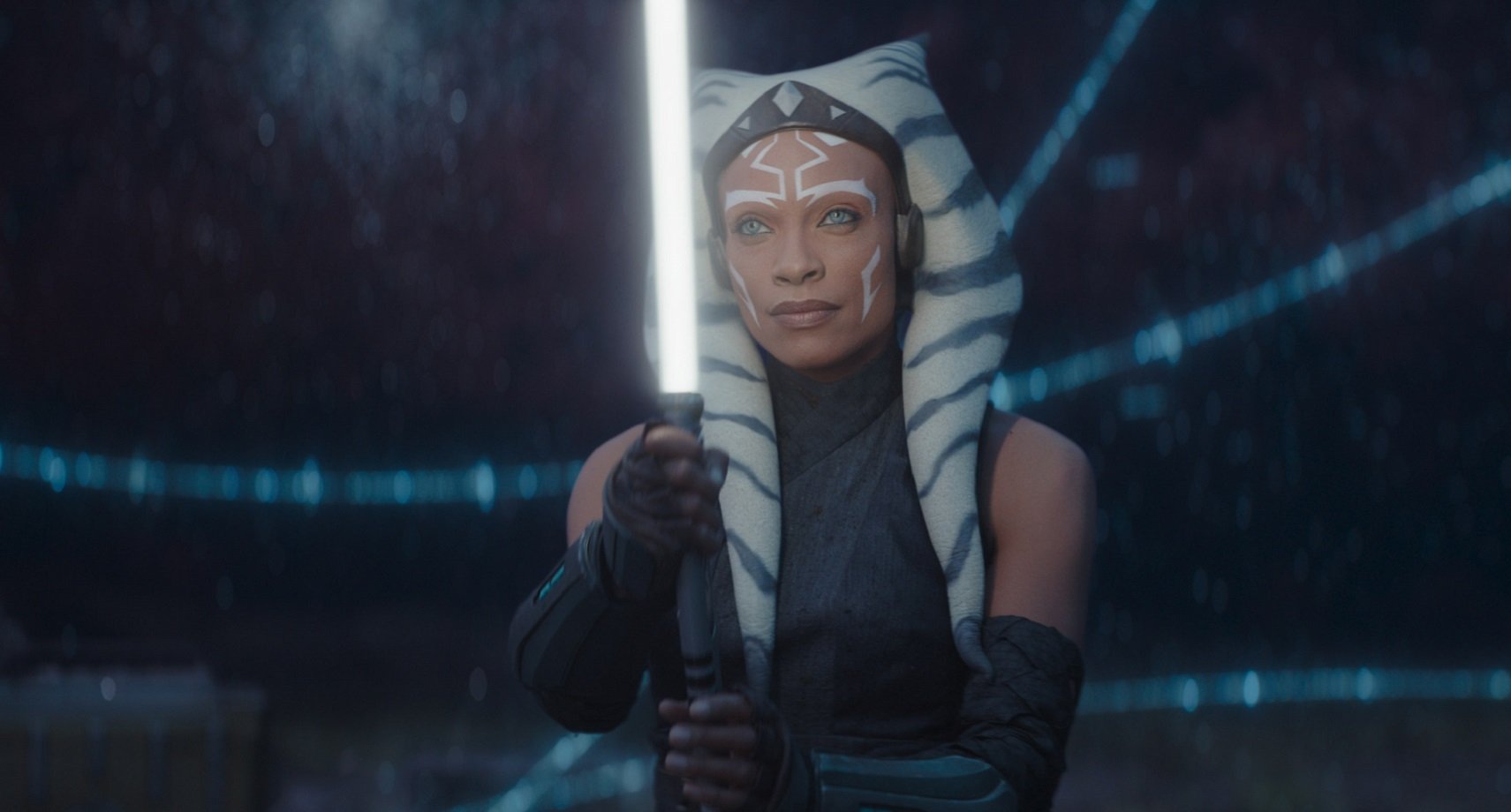 Ahsoka Tano (Rosario Dawson) in Lucasfilm's STAR WARS: AHSOKA, exclusively on Disney+. ©2023 Lucasfilm Ltd. &amp; TM. All Rights Reserved.