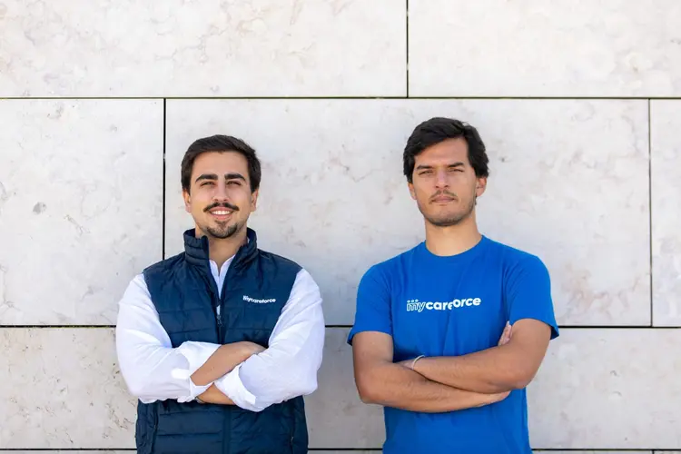 João Hugo Silva e Pedro Cruz Morais, da MyCareforce: startup nasceu em Portugal em 2021