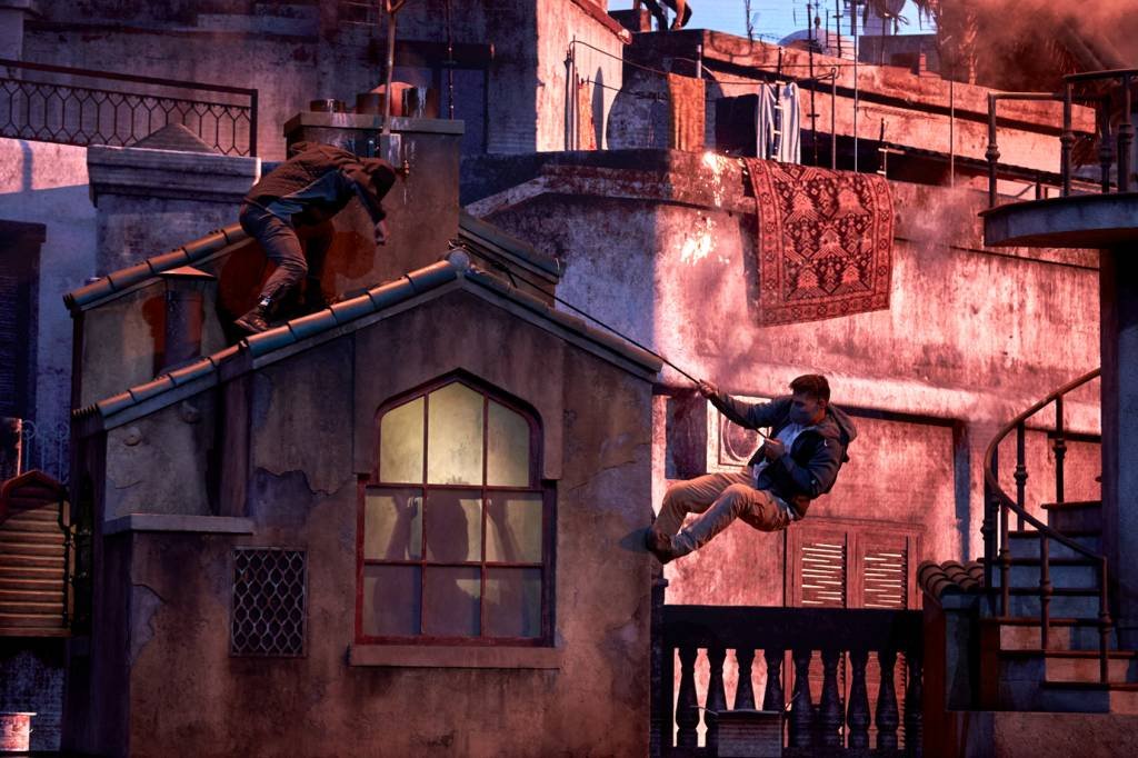 The Bourne Stuntacular, os visitantes seguem o espião Jason Bourne