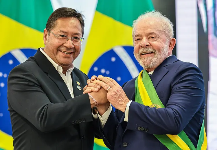 Lula e Arce: presidente brasileiro presta solidariedade ao chefe do executivo boliviano ( Ricardo Stuckert/PR/Flickr)