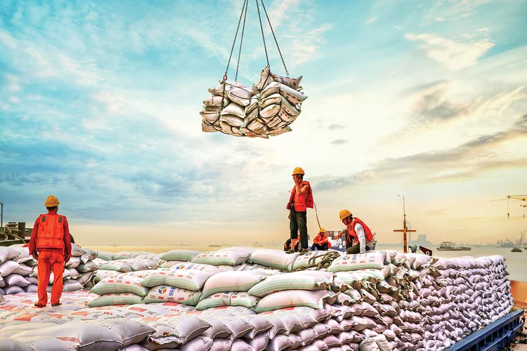 Desembarque da soja brasileira no porto de Nantong, na China (China/Future Publishing/Getty Images)