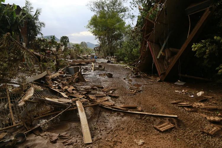 Ciclone: principais municípios atingidos são os do norte do Estado e da Serra Gaúcha (SILVIO AVILA/AFP/Getty Images)