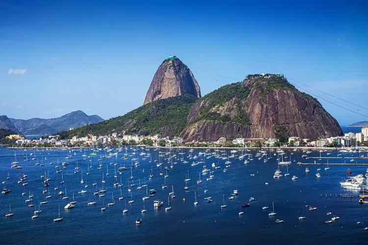 Rio de Janeiro - Pão de Acucar - Praia de Botafogo - Baia de Botafogo  - barcos - lanchas - veleiros - embarcações  Foto: Leandro Fonseca   Data: 01/09/2023 (Leandro Fonseca  /Exame)