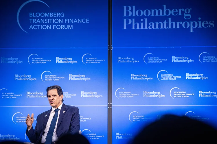 Fernando Haddad, ministro da Fazenda, em evento da Bloomberg, em Nova York (Leandro Fonseca/Exame)