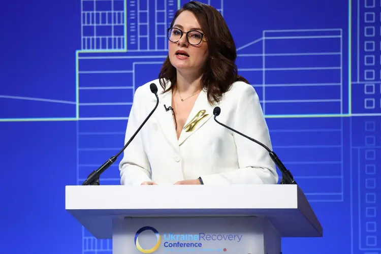 Yulia Svyrydenko: ministra da Economia e vice-primeira ministra da Ucrânia (Hannah McKay/Getty Images)