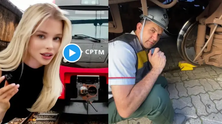 Bentley vs. trem: Daniel, da CPTM, e a modelo russa Alla Bruletova estrelam em vídeo  (Edição / Captura de tela/Reprodução)