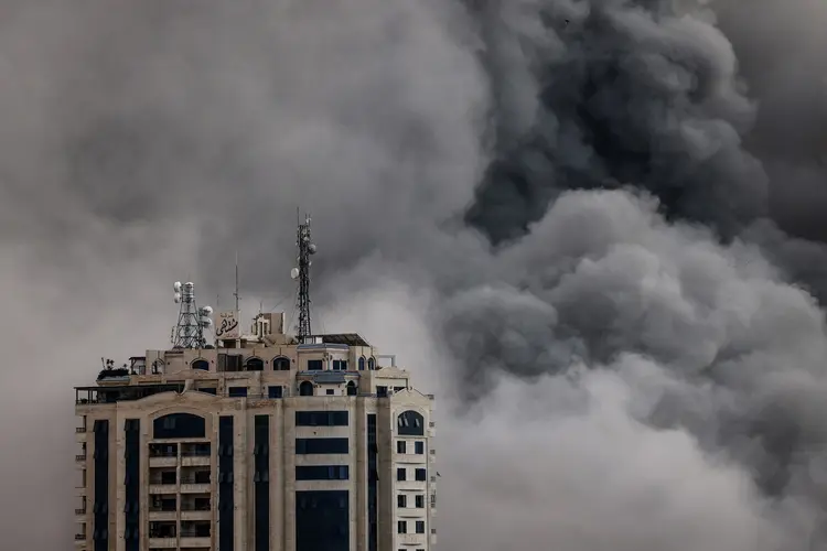 Hamas-Israel: conflito completou sete meses (MOHAMMED ABED/AFP)