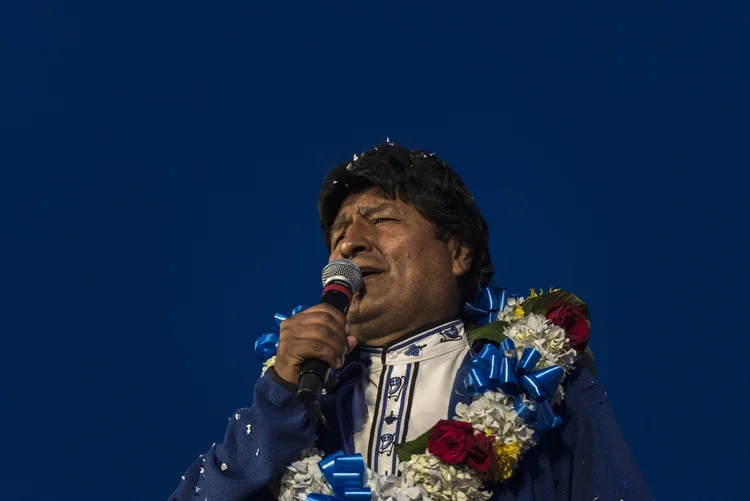 Evo Morales: As notas mais líquidas do país, com vencimento em 2028, são negociadas abaixo de 50 cents por dólar (Bloomberg/Bloomberg)