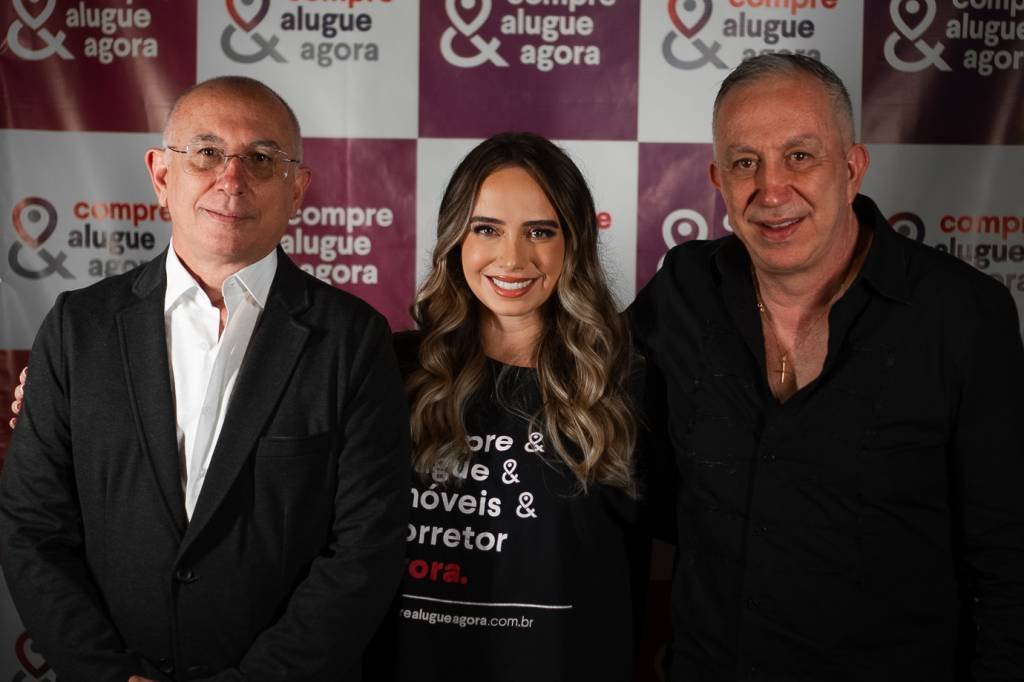 José Gozzi, Ana Carolina Gozzi e Fabio Gozzi, fundadores do Compre & Alugue Agora: plataforma desponta como a primeira rede social do mercado imobiliário