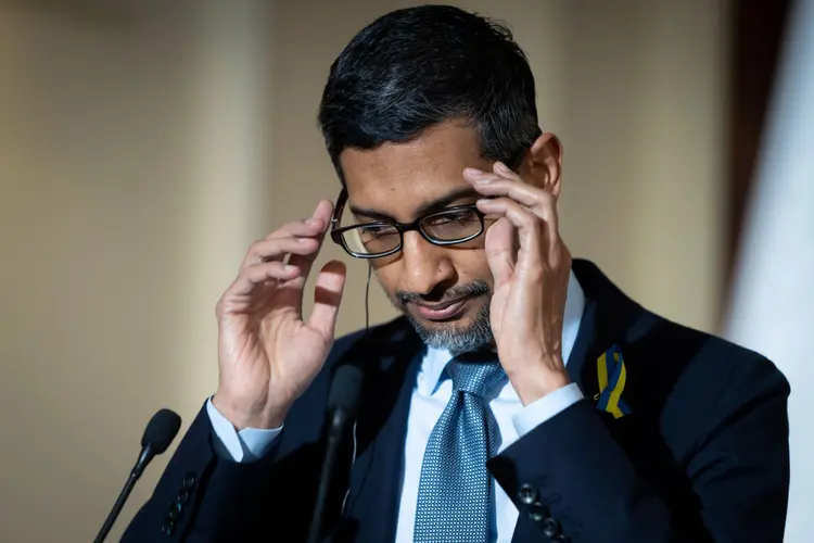 Sundar Pichai: presidente do Google depõe no banco das testemunhas  (Mateusz Wlodarczyk/Getty Images)