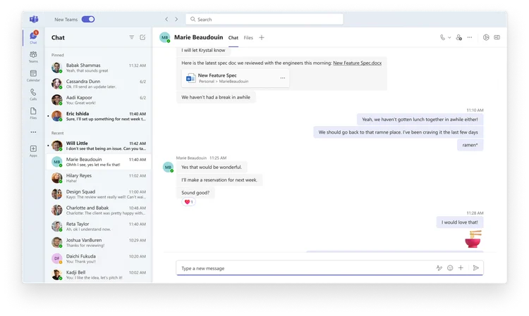 Nova interface do Teams: para usar, empresas precisam atualizar o app (Micosoft/Divulgação)