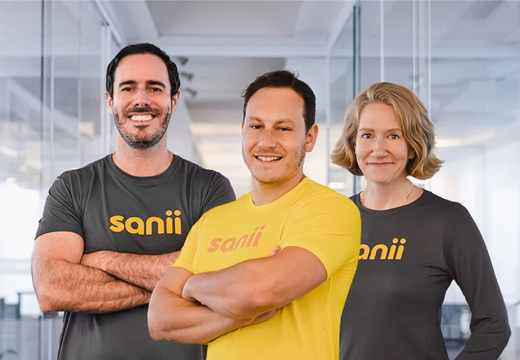 Renato Tilkian, Michael Kapps, Angelina Clarke, da Sanii: queremos estimular as funções cognitiva de pessoas com mais 60 anos e diminuir o risco de doenças (Sanii/Divulgação)