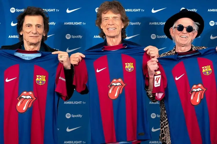 Barcelona: O símbolo dos Rolling Stones, uma das maiores bandas de Rock de todos os tempos, estará empastado na região central do manto, em uma ação pontual em parceria com o Spotify (Barcelona/Divulgação)