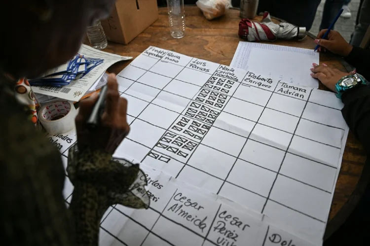 Venezuela: Comissão Nacional das Primárias (CNP) divulgou o terceiro e último boletim com 4.688 atas, o que equivale a 2,3 milhões de votos apurados (AFP/AFP)
