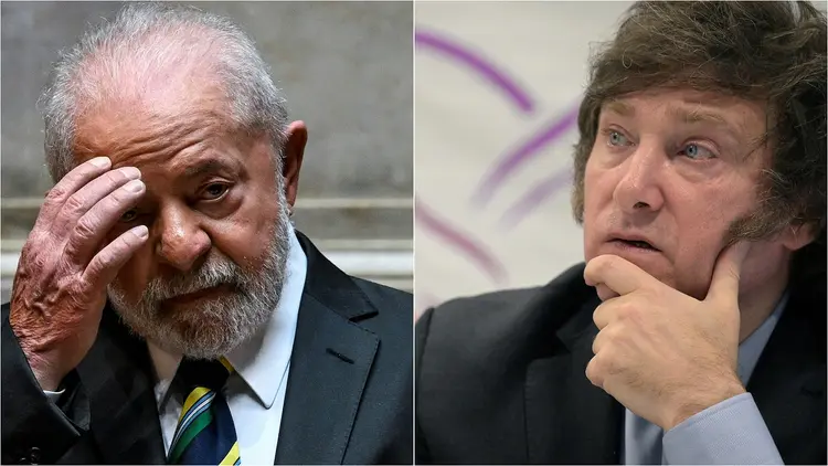 O presidente Lula cumprimentou o novo governo argentino, assim que saiu o resultado da eleição, há cerca de duas semanas, mas não citou o nome de Javier Milei (AFP/AFP Photo)