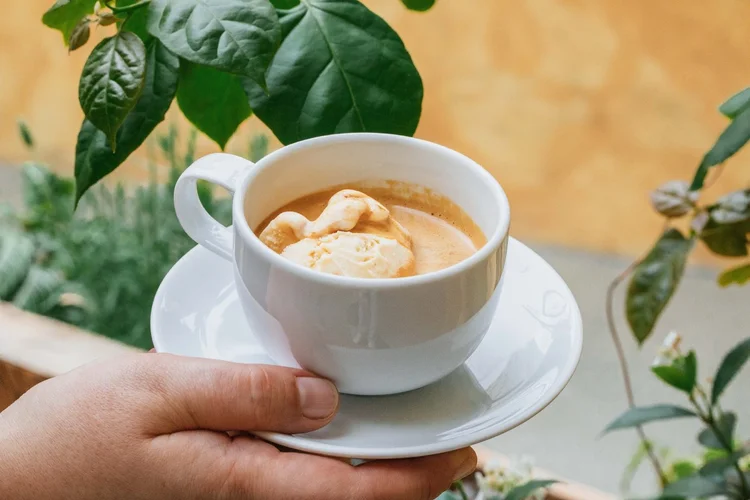 Albero dei Gelati: affogato é servido com uma bola de sorvete dentro do café. (Bruno Geraldi /Divulgação)
