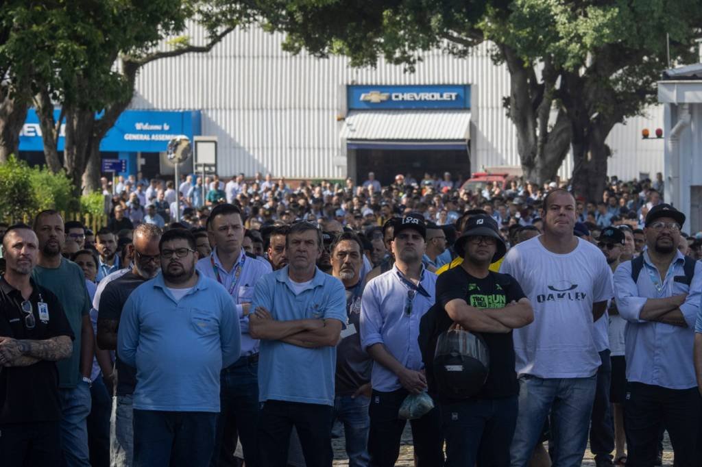 GM: Trabalhadores das montadoras em fábricas de São Caetano do Sul (SP) (Victor Moriyama/Getty Images)